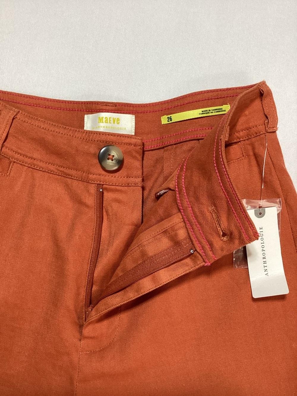 Anthropologie Ettie Linen Wide-Leg Cropped Pants in Rust Orange - Picture 5 of 16